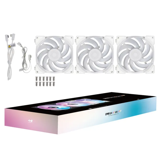 【InWin 迎廣】LYNX LN140 白色 ARGB風扇 3顆裝組(LN系列)