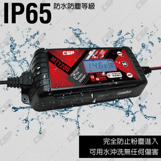 【CSP】MT1200 汽機車充電器 遊艇(充電 維護 脈衝修護 多項保護 大電流充電 電瓶充電 12V 6V)