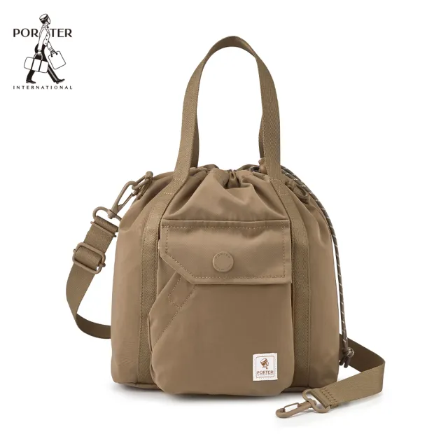 【PORTER INTERNATIONAL】精粹休閒LAPSE水桶包-S(駝棕)
