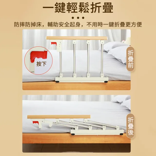 【小不記】五檔-折疊床邊護欄 床邊起身扶手架 防摔床護欄 床邊扶手 床圍欄(安全扶手 老人孕婦起身助力器)