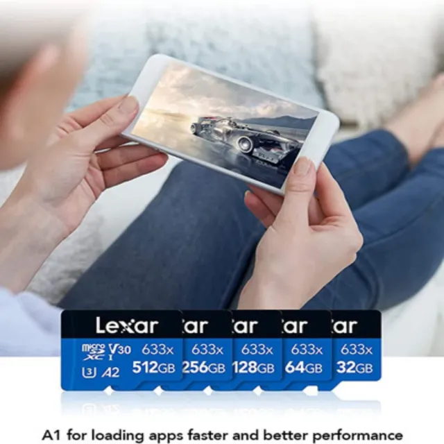 【Lexar 雷克沙】[全新版] 128GB 高速效能 633x microSDXC UHS-I A1 V30 記憶卡(附SD轉卡 10年有限保固)