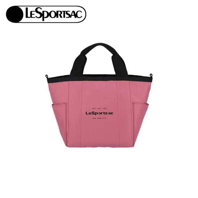 【Lesportsac】小型雙面托特包 手提包 便當袋 送禮 禮物 推薦 女包(桃紅色)