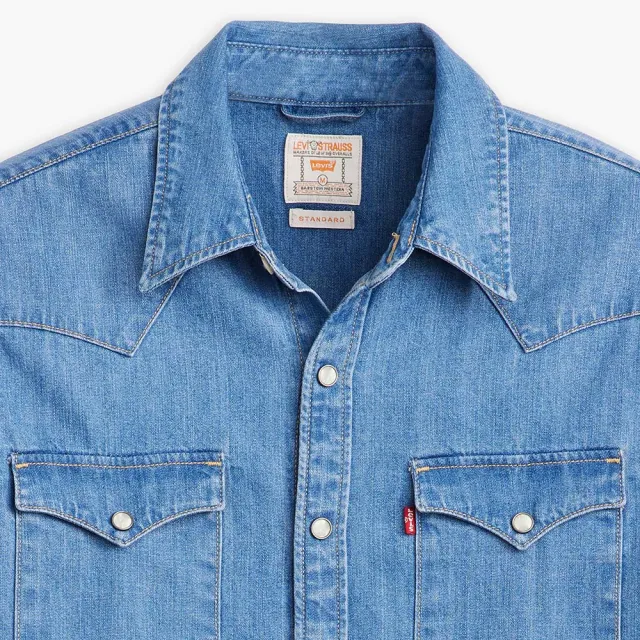 【LEVIS】男款 BARSTOW WESTERN長袖丹寧牛仔襯衫 上衣 熱賣單品 85744-0082