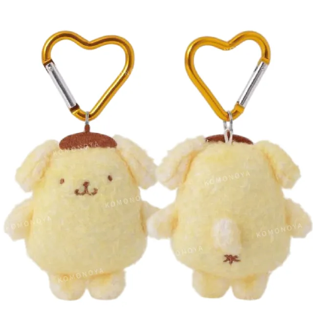 【小禮堂】雙11 Sanrio 三麗鷗 愛心扣環迷你玩偶吊飾 毛茸茸款 Kitty 大耳狗 人魚漢頓(平輸品)