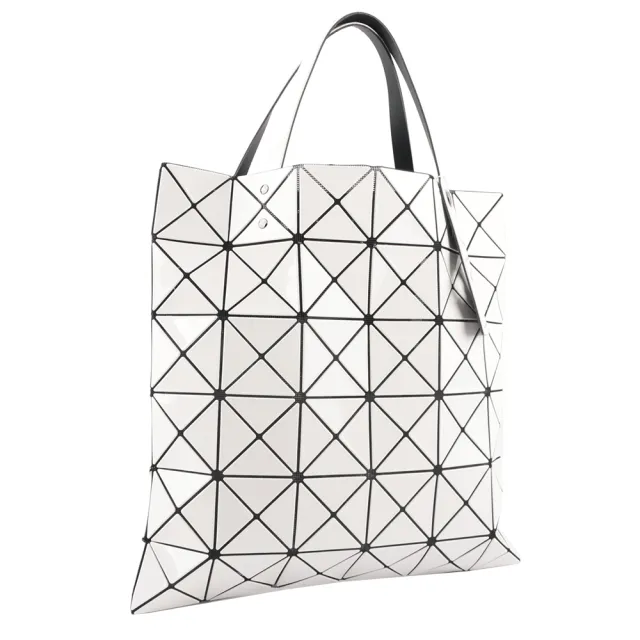 【ISSEY MIYAKE 三宅一生】BAO BAO LUCENT 6X6 亮面手提包(白色)