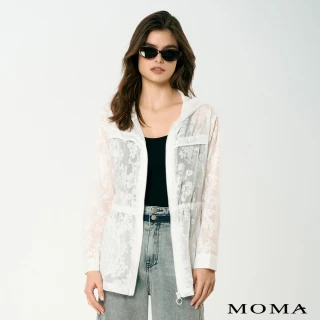 【MOMA】花紋透膚防曬薄外套(白色)