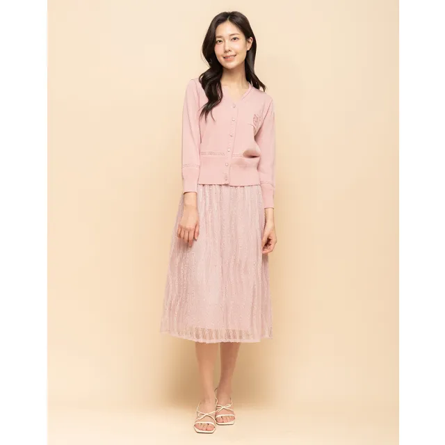 【perng yuh 芃諭名品】水波徜徉 立體波紋 網紗 圓裙(2025 SS Collection|4A春夏新品上市)