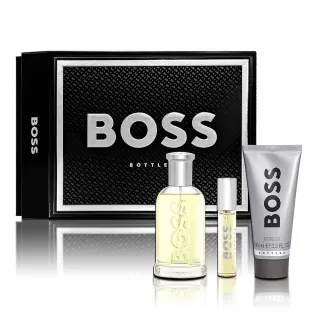 【HUGO BOSS】自信男性淡香水香氛禮盒-淡香水100ML+隨身瓶10ML+沐浴膠 100ML