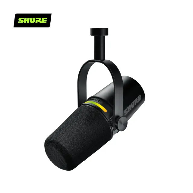 【SHURE】MV7+ Podcast USB/XLR雙輸出動圈麥克風-黑(鍵寧公司貨) + 9吋DC雙向直立循環扇
