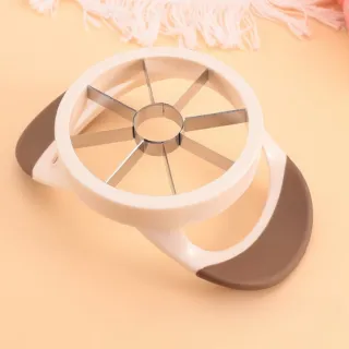 【快速製作】不鏽鋼奶白水果切片器(切水果 水果刀 去果核 分割器 蔬果切片 切蛋器 備料用具 蘋果 梨子)