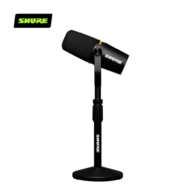 【SHURE】MV7+ Podcast USB/XLR雙輸出動圈麥克風專業腳架組(鍵寧公司貨) + 9吋DC雙向直立循環扇