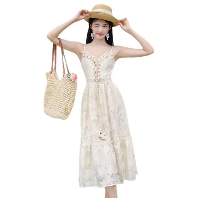 【米蘭精品】現貨+預購 休閒套裝無袖裙裝(罩衫鏤空吊帶洋裝女裝74kh22)