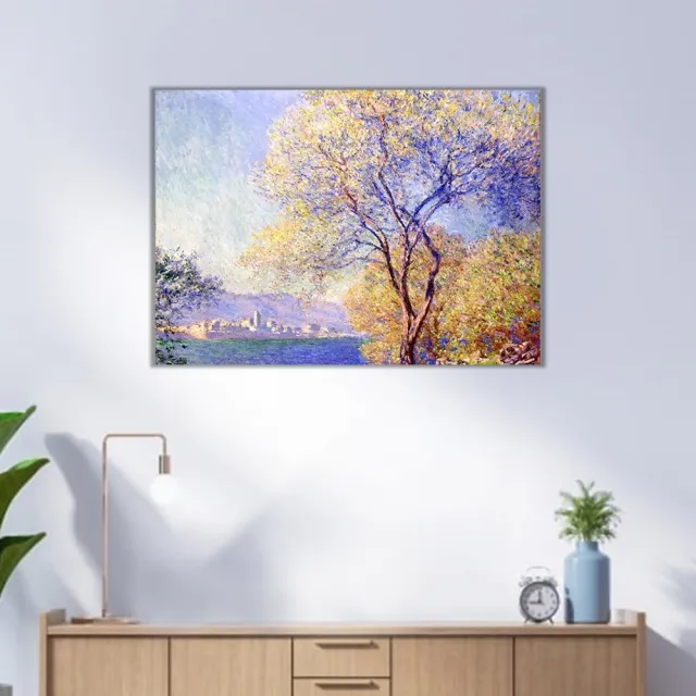 《安地比斯的早晨》莫內Monet.印象派畫家 世界名畫 經典名畫 風景油畫-無框60x80CM