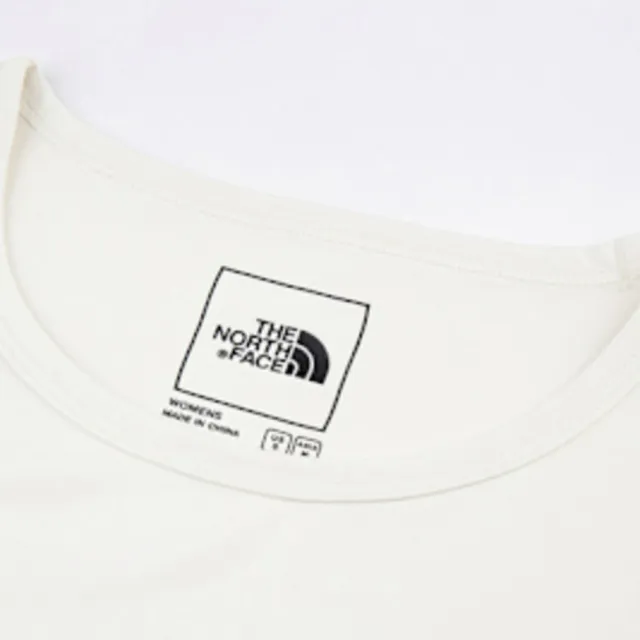 【The North Face】北臉 短袖上衣 女 訓練 慢跑 速乾 防曬 亞規 W SUN CHASE LOGO SS 米白 NF0A8CYXQLI