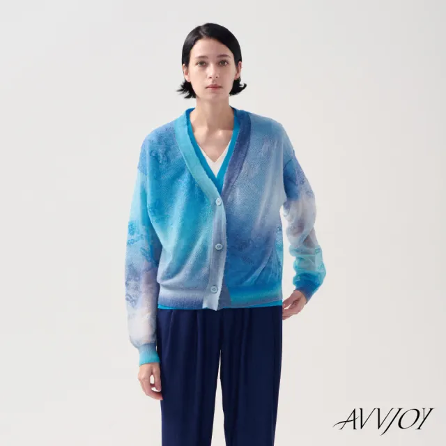 【AVVJOY 艾薇卓爾】魔幻天空羊毛外套(上衣 針織 長袖 外套 針織長袖 針織上衣 針織外套 CLA0317TP)