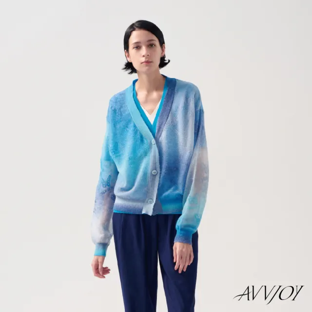 【AVVJOY 艾薇卓爾】魔幻天空羊毛外套(上衣 針織 長袖 外套 針織長袖 針織上衣 針織外套 CLA0317TP)
