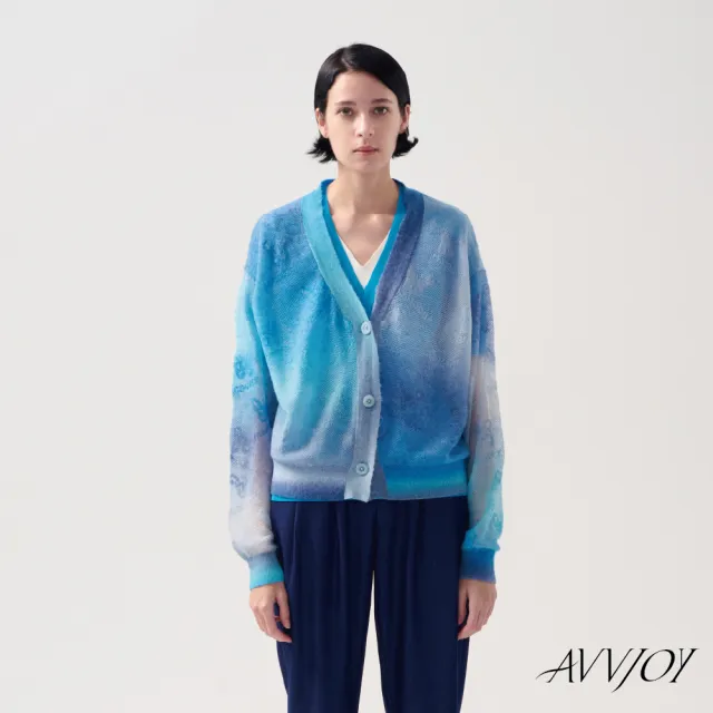 【AVVJOY 艾薇卓爾】魔幻天空羊毛外套(上衣 針織 長袖 外套 針織長袖 針織上衣 針織外套 CLA0317TP)