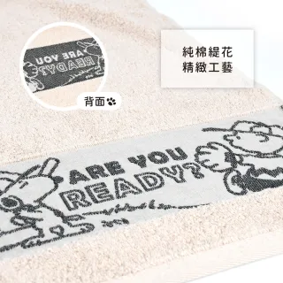 【SNOOPY 史努比】任選-台灣製★史努比純棉素色緞檔緹花毛巾(台灣製_竹炭紗緹花)