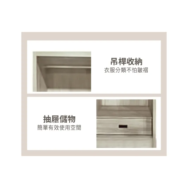【ASSARI】5尺庫洛瑪5尺推門衣櫃(寬150x深60x高201cm)
