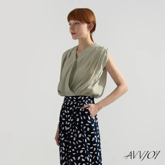【AVVJOY 艾薇卓爾】氣質百褶背心(上衣 T恤 大學T 背心 無袖 短袖t 短袖t恤 KT0008)