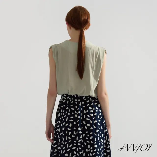 【AVVJOY 艾薇卓爾】氣質百褶背心(上衣 T恤 大學T 背心 無袖 短袖t 短袖t恤 KT0008)