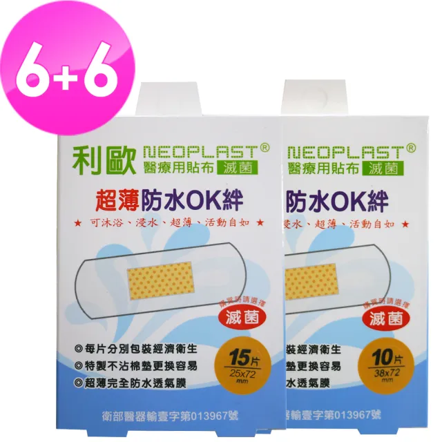 【貝斯康】醫療用貼布傷口貼-滅菌超薄防水(M款15片x6盒/L款10片x6盒)