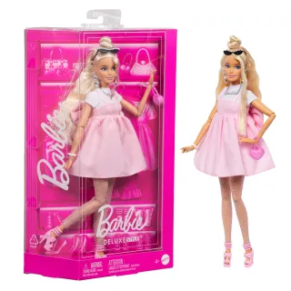 【Barbie 芭比】大蝴蝶結粉紅短洋裝娃娃