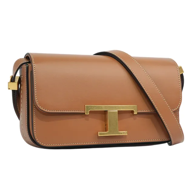 【TOD’S】T Timeless 光滑小牛皮翻蓋長型二用包(棕色)