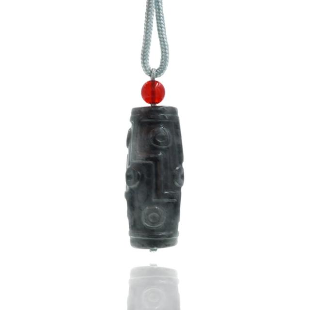 【喜緣玉品】天然翡翠玉石 烏雞翡翠 九轉天珠 玉珮(直)