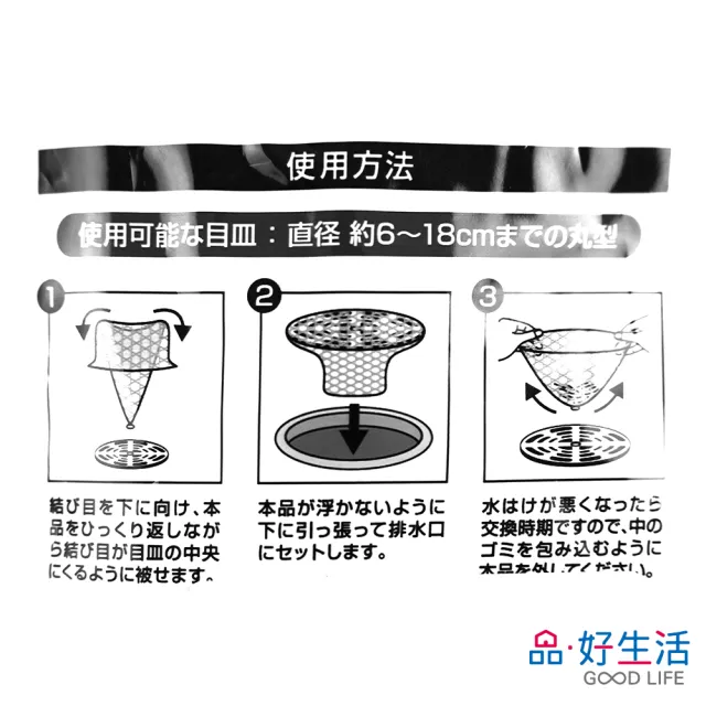 【GOOD LIFE 品好生活】浴室/浴缸加長型排水口濾髮網（20枚入）(日本直送 均一價)