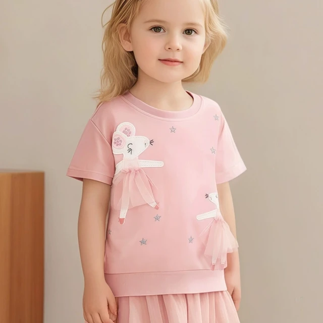 Baby 童衣 女童洋裝 女孩跳舞小鼠連身裙 夏季兒童可愛紗裙小洋裝 89107(共１色)