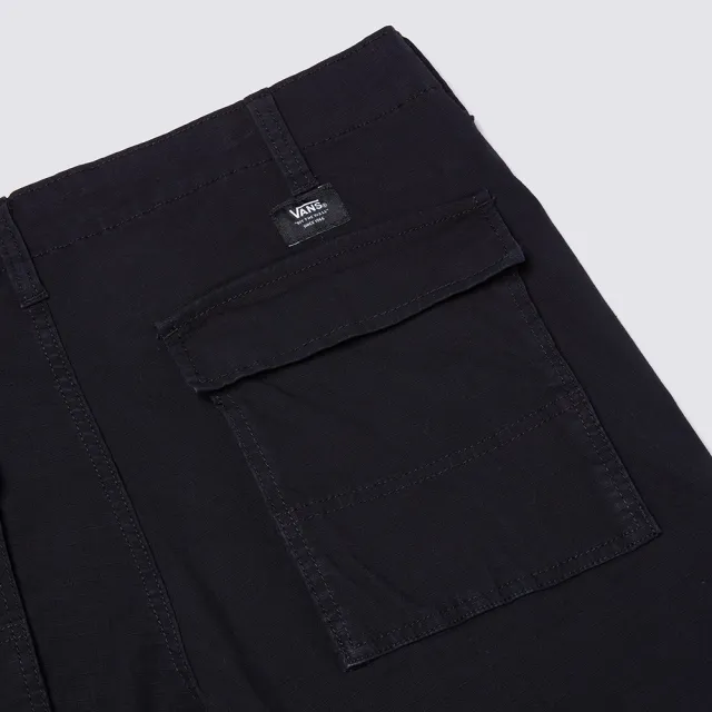 【VANS】官方旗艦 Fatigue Cargo Loose Tapered Ripstop 黑色長褲