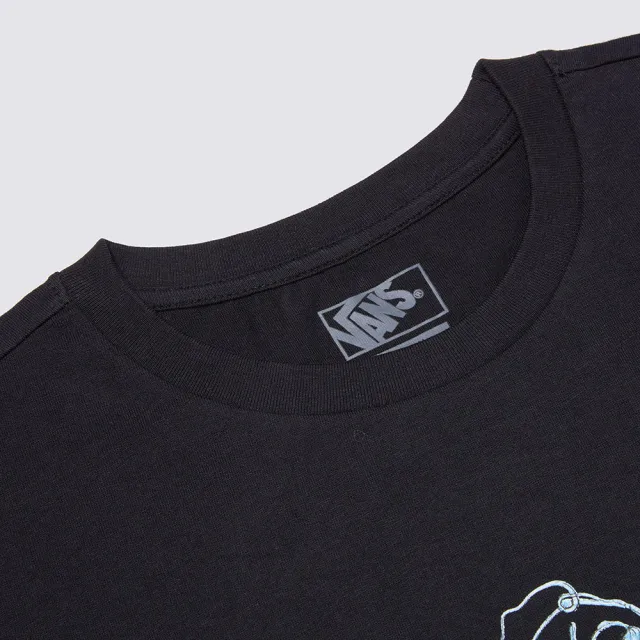 【VANS】官方旗艦 Grinning Face Relax Crop 女款黑色短袖T恤