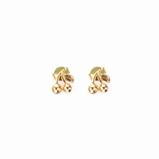 【路森金飾】黃金耳環-櫻桃(金重:0.55錢+-0.03錢)