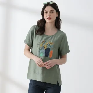 YASA 錦織絲光雅韻花卉刺繡精品上衣