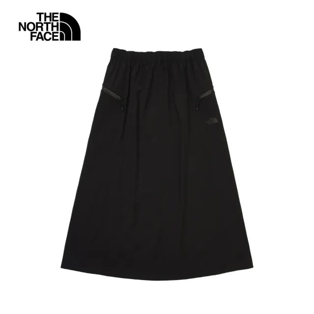 【The North Face】TNF 休閒 DWR防潑水長裙 W NORTH DOME WIND SKIRT - AP 女 黑(NF0A8DGTJK3)
