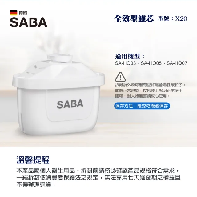 【SABA】全效型濾芯-單入組 型號:X20 適用Brita