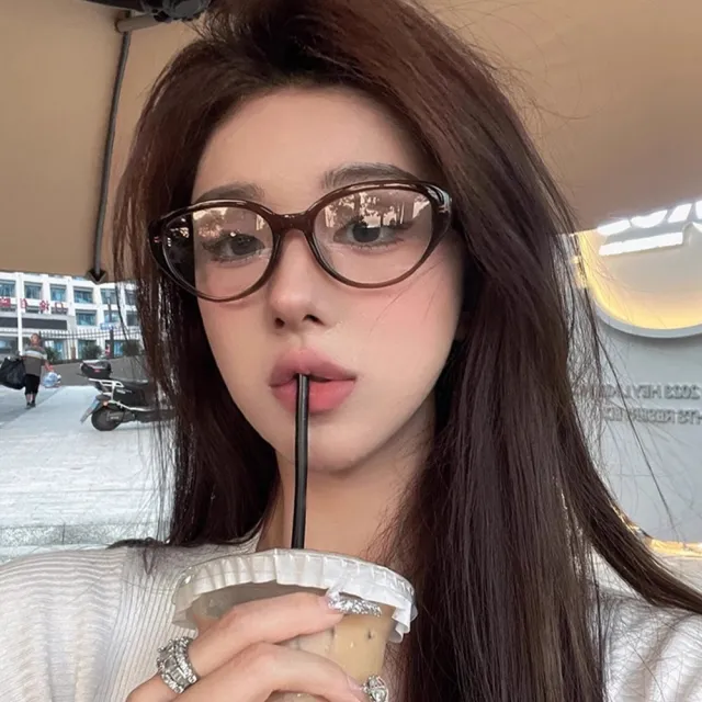 【LEEHER】猫眼眼鏡/附眼鏡盒/眼鏡女/鏡框/復古眼鏡/鏡架/眼鏡框/眼鏡架/ tr90鏡框/素顏眼