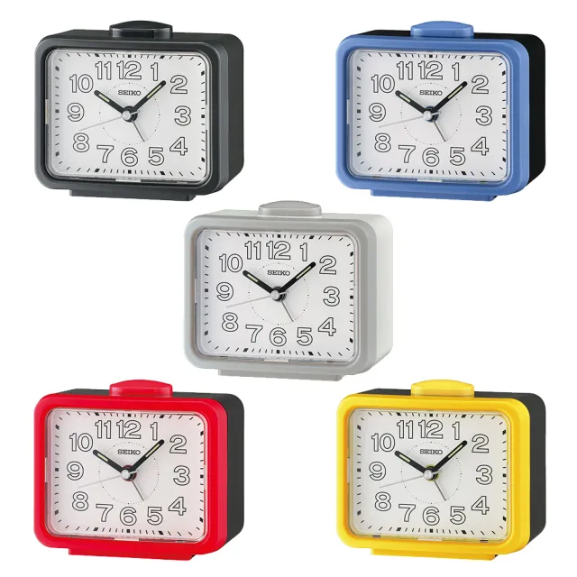 【SEIKO 精工】滑動式靜音秒針 大數字鬧鐘-5色可選 雙11 送禮(QHK061系列/速)