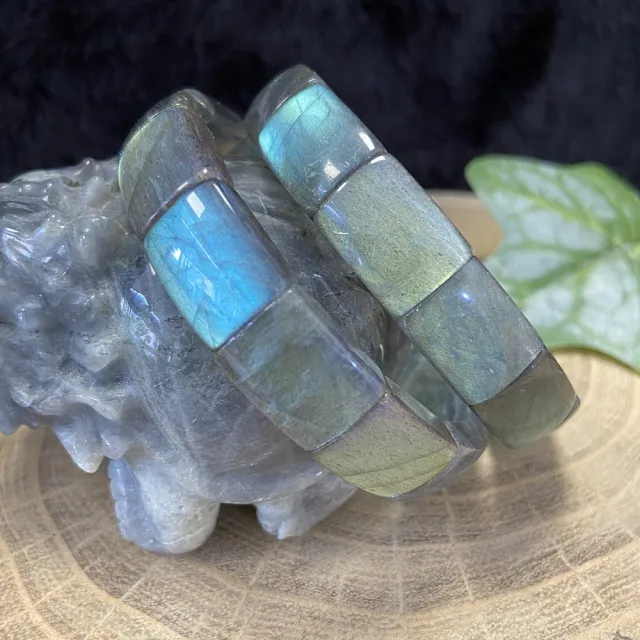 【Cozy 世界水晶原礦與茶】精品拉長石手排 12mm+ 19-3(有助提升睡眠素質)