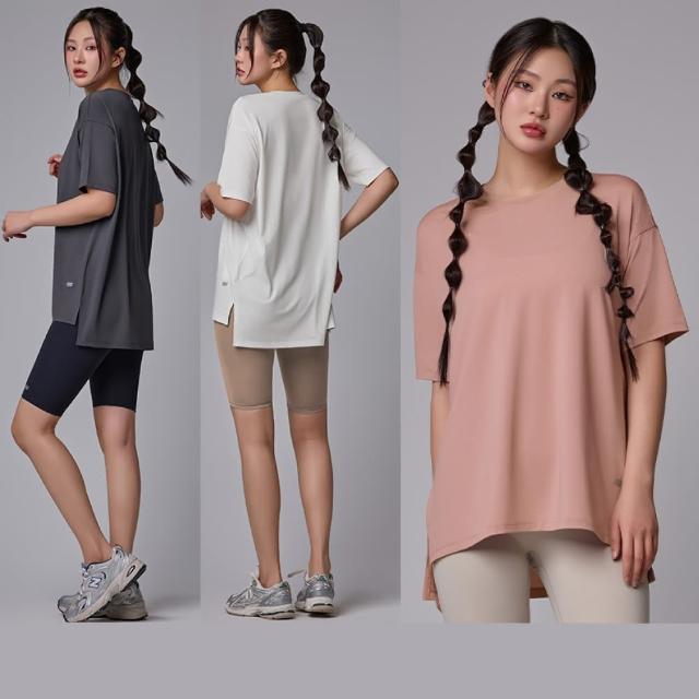 【STL】韓國瑜伽 CoolingDRY OverFit SS 女 運動機能 寬鬆 落肩 蓋臀長版 短袖上衣 T恤 大尺碼(多色)