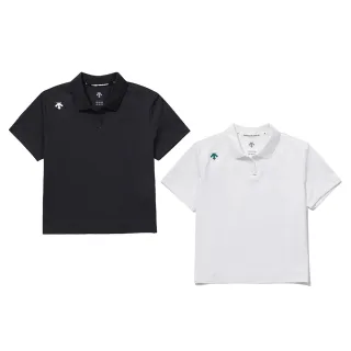 【DESCENTE】迪桑特 SUI TEAM 女性 POLO短袖上衣 T恤(黑色/白色)