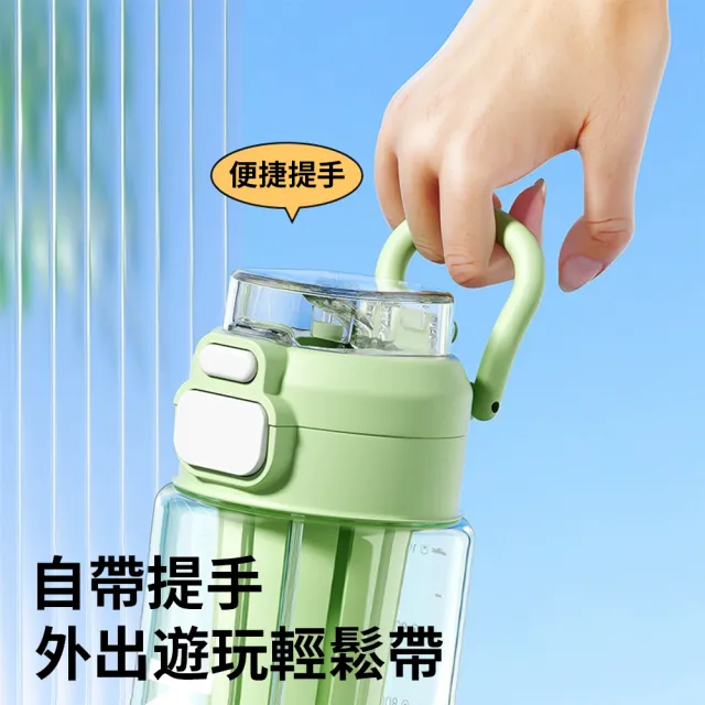 【SUNY】美國進口Tritan防摔運動水壺 750ML 直飲吸管兩用水瓶 手提水杯 健身杯 帶刻度透明水瓶(帶茶隔)