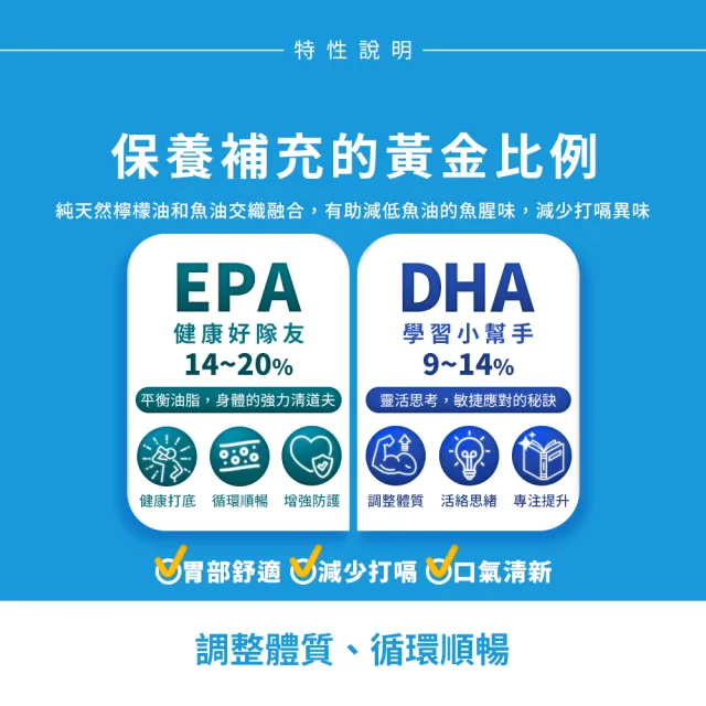【Nature’s Truth 綠萃淨】TG型魚油檸檬味軟膠囊3瓶組(共375粒)