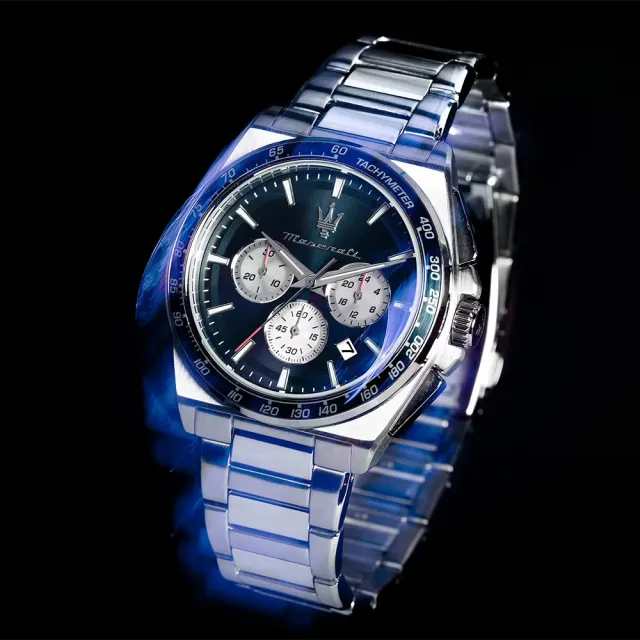 【MASERATI 瑪莎拉蒂】Velocit 系列 三眼計時手錶-43mm 送禮 禮物 推薦(R8873652005)