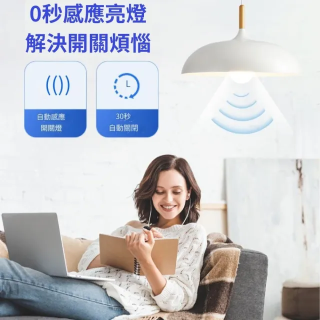 【CHYUNYAO】12W紅外線人體感應燈泡 白光4入組(LED燈泡 E27通用底座 走廊燈 玄關燈)