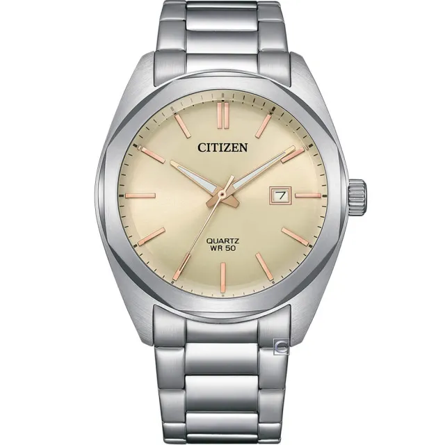 【CITIZEN 星辰】簡約雋永 時尚男錶 手錶-米色(BI5110-54B) 中秋 送禮自用