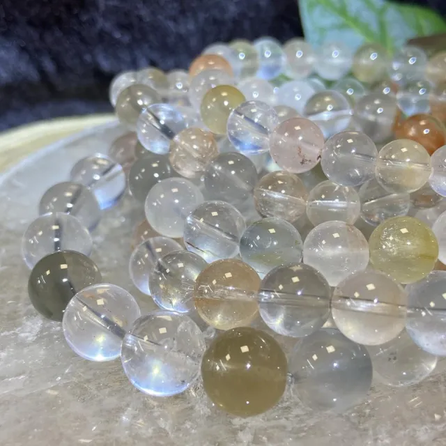 【Cozy 世界水晶原礦與茶】精品果凍彩兔毛 10mm+ 31-5(有聚財招財和旺事業功效)