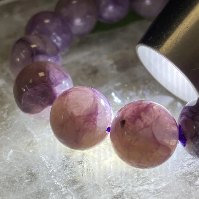 【Cozy 世界水晶原礦與茶】玉畫紫龍晶 14mm+ 31-8(散發的磁場對人體有幫助)