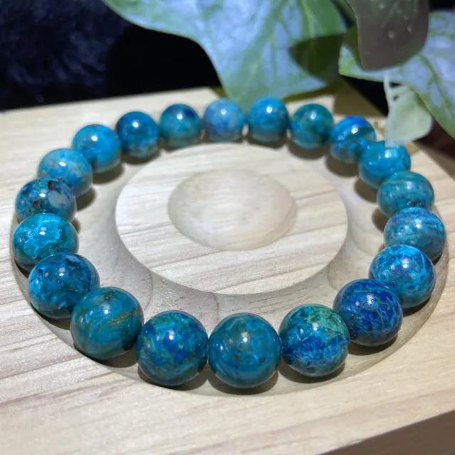 【Cozy 世界水晶原礦與茶】精品南非鳳凰松高藍 11mm+ 32-2(增加自信 提升溝通能力與說服力)